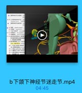 ●【興界神经节]交感根
●20(上頌神經]神提节支 gm
mutillary nene +其特利

488E

●[冀開神经节]感觉根
29 鼓索 choeta tympani
30 舌神径 lingual nerve
J 下级下神经节 suihniandil
(3)3 耳神经节 otic ganglimn
31 耳動神经 mariculolempon
(4) 34 建走神经育核复出 副交部T
狗,製些駐器附近或壁內的面
2. 低部副交感神腔
45.盘內駐神經(prlie splanil
(四》内能神经品 (plests
45 1. &[ cardiac pleous)
左,右冠状动酥丛(Wli an
47: 2. 30&A( pulmonary pleo
48.3.直腔品(celac plexus)
49 4.直生动脉丛(abdomina
M話鮮維上品

b下颌下神经节迷走节.mp4

04:45