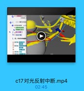 49 一侧视来及联后的
(视辑射、

UGONO

(二)睫孔对光反
50項盖延體束 fectob
51动眼神经副核
● 两個讀孔缩小
●」s2传入中断
k 53 传出中断
L 四、听觉传导通路
54第1级 蜗神经节
55
56第2级 期製銷核和
57

科方体

58

外侧丘系
59 第3城 下丘
60 第4线 内信陳状体

c17对光反射中断.mp4

02:45